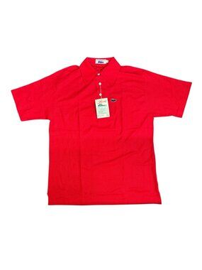 NWT 70s Vintage Izod Chemise Lacoste Red Embroidery Logo Pol